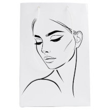 One Line Woman Ansikte Teckning nr3