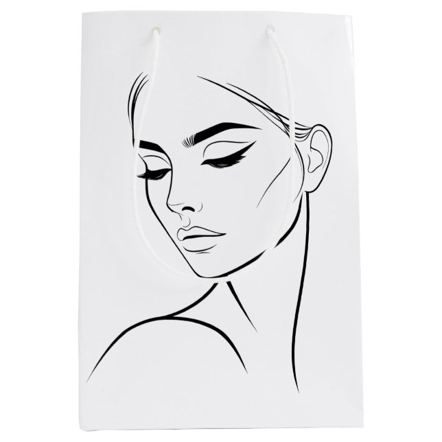 One Line Woman Ansikte Teckning nr3 (Framsidan)