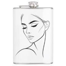 One Line Woman Ansikte Teckning nr3