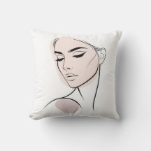One Line Woman Ansikte Teckning nr3