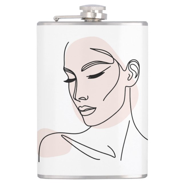 One Line Woman Ansikte Teckning nr 2 Fickplunta (Framsidan)