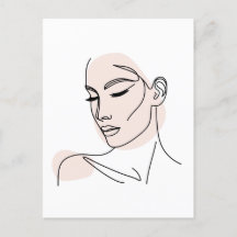 One Line Woman Ansikte Teckning nr 2