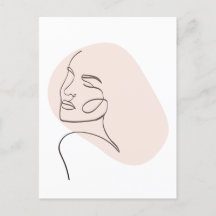 One Line Woman Ansikte Teckning