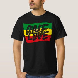 One Love Drapeau Reggae Rasta T Shirt