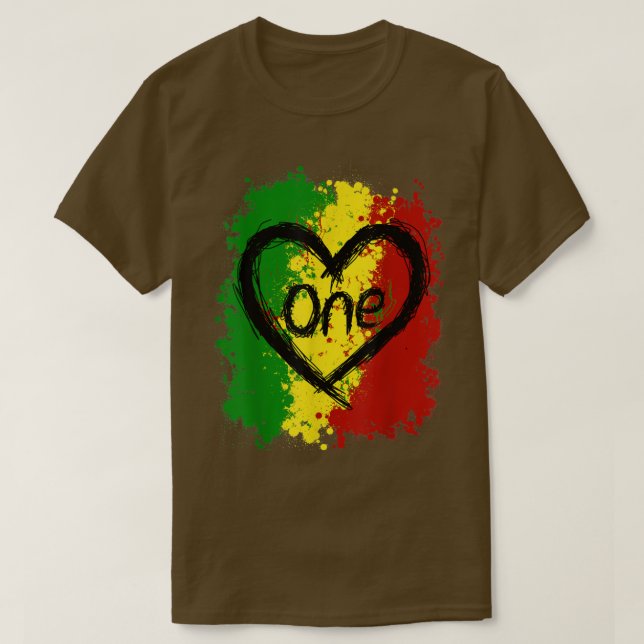 One Love Jamaica T Shirt Rasta Reggae Music Caribb (Design framsida)