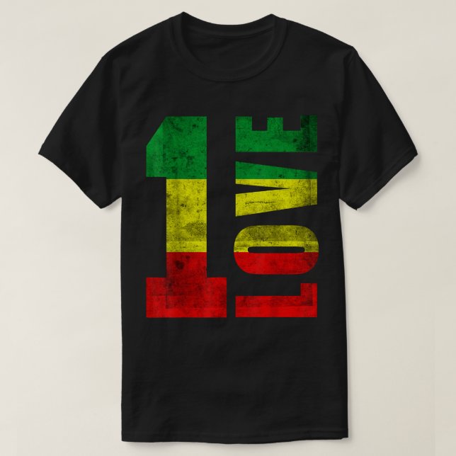One Love Rasta Reggae Jamaican Pride Positivity Vi T Shirt (Design framsida)