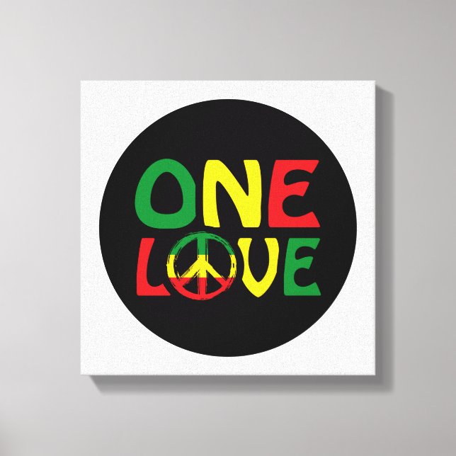 One Love, Reggae design Canvastryck (Framsida)