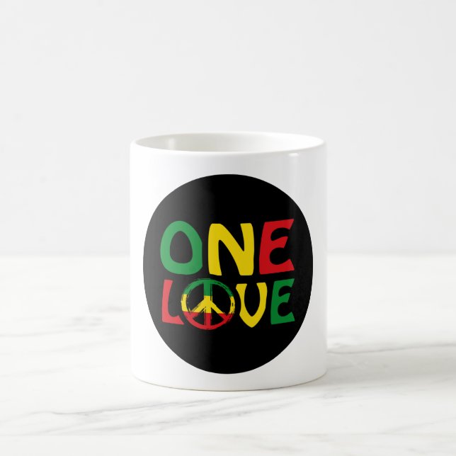 One Love, Reggae design Kaffemugg (Center)