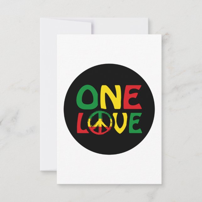 One Love, Reggae design Kort (Framsida)