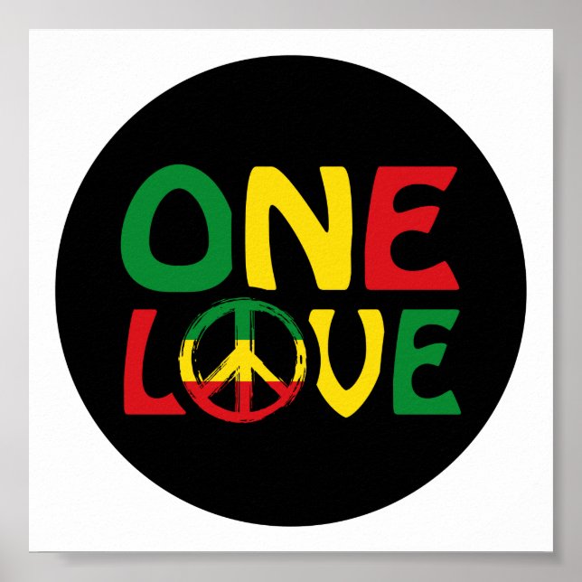 One Love, Reggae design Poster (Framsidan)