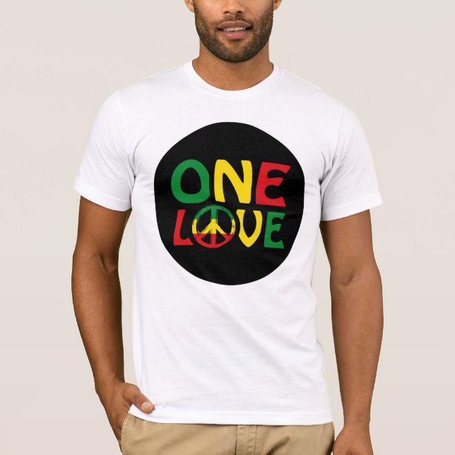 One Love, Reggae design T Shirt (Framsida)