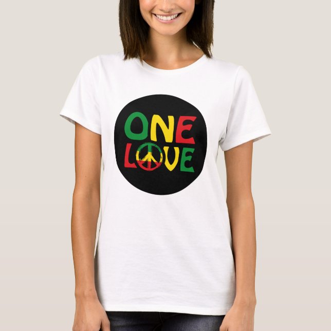 One Love, Reggae design T Shirt (Framsida)