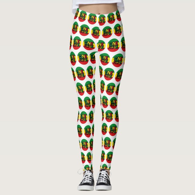 One Love, Reggae design with reggae colors Leggings (Framsida)