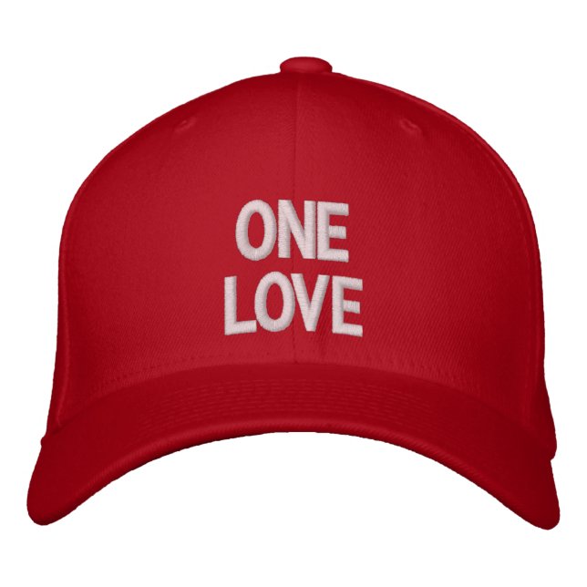 One Love Reggae Rastafari Roots Trucker Cap Broderad Keps (Framsida)