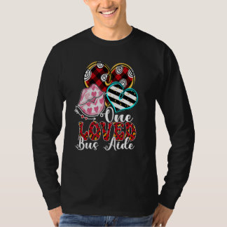 One Loved Bus Aide Kissing Heart Funny Valentine's T Shirt