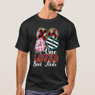 One Loved Bus Aide Kissing Heart Funny Valentine's T Shirt