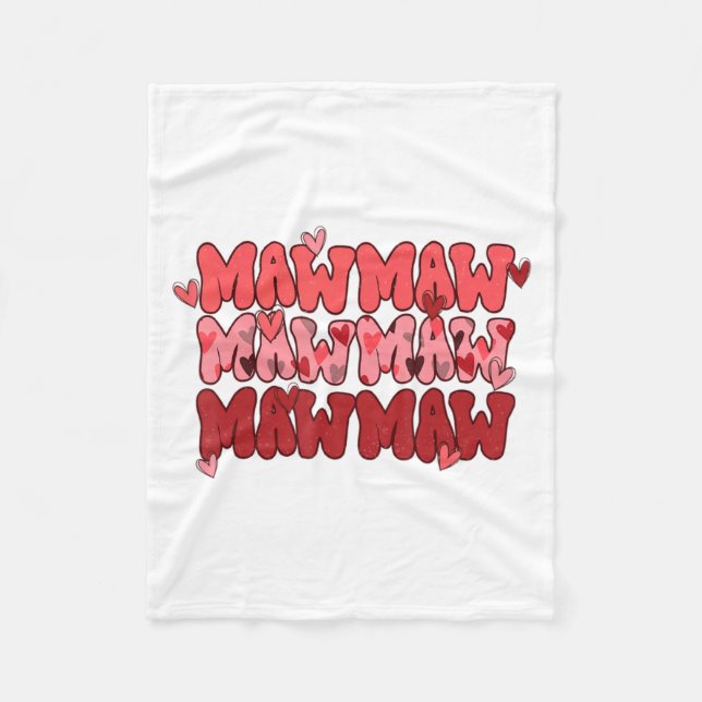 One Loved Mawmaw Valentine Mawmaw Heart Happy Vale Fleecefilt (Framsidan)