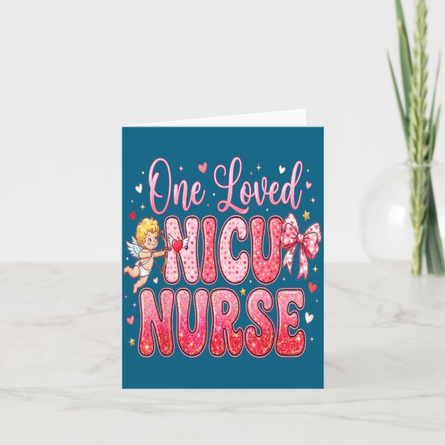 One Loved Nicu Nurse Valentines Day Shirt Nurses H Kort (Framsida)