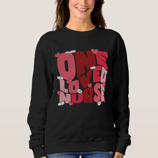 One Loved Nurse Valentines Day Heart Stethoscope N T Shirt (Framsida)