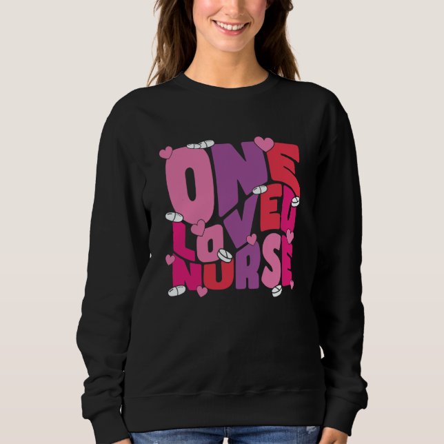 One Loved Nurse Valentines Day Heart Stethoscope N T Shirt (Framsida)