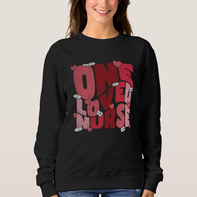 One Loved Nurse Valentines Day Heart Stethoscope N T Shirt (Framsida)