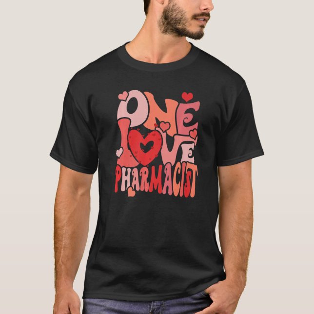 One Loved Pharmacist Heart Love Pharmacy Tech Vale T Shirt (Framsida)
