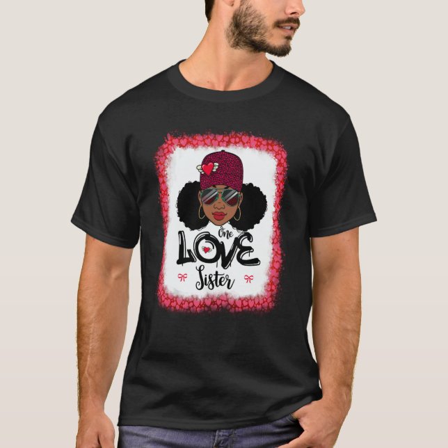 One Loved Sister Black Mom African American Women  T Shirt (Framsida)