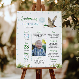 One Lucky Anka Boy 1st Birthday Milestone Photo Poster