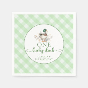 One Lucky Anka Boy 1st Birthday Napkins Pappersservett