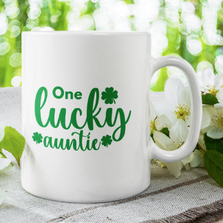 One Lucky Auntie Cute St Patrick Day Kaffemugg