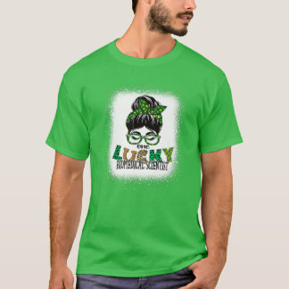 One Lucky Biomedical Scientist Bleached St Patrick T Shirt