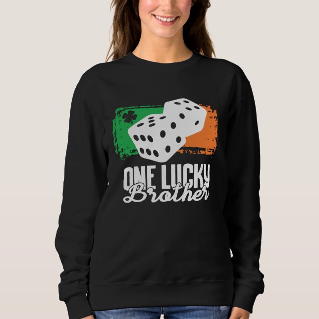 One Lucky Brother Dice Game  Family Group Matching T Shirt (Framsida)