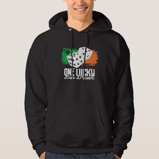 One Lucky Bus Driver Dice Game  Family Group Match Hoodie (Framsida)