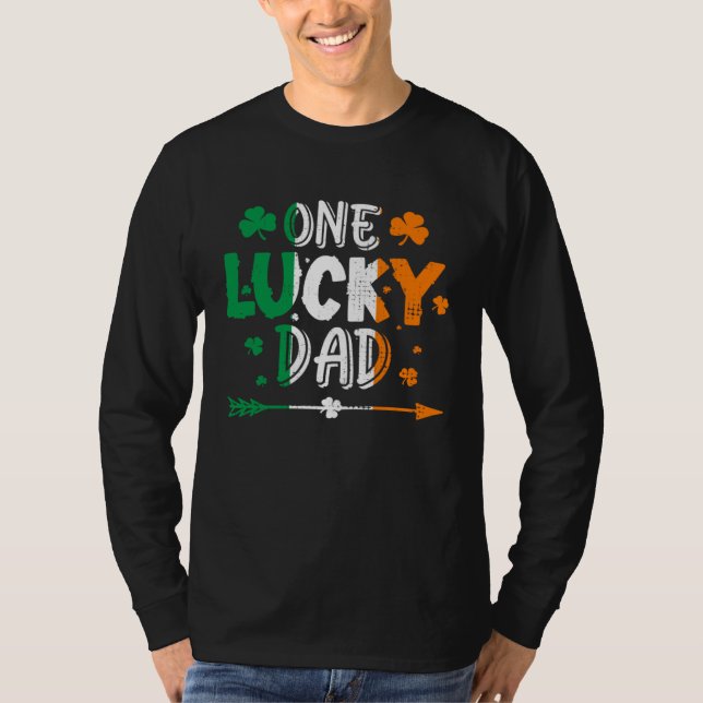 One Lucky Dad St Patricks Day Irish Flag Ireland F T Shirt (Framsida)