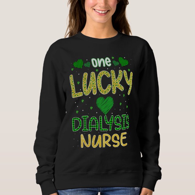One Lucky Dialysis Nurse Saint Patricku2019s Day D T Shirt (Framsida)