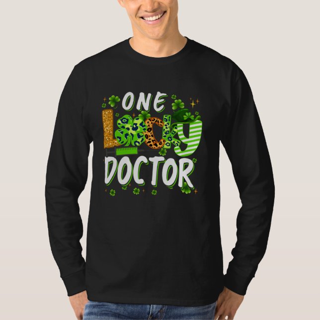 One Lucky Doctor Shamrock St Patricks Day Tees Men T Shirt (Framsida)
