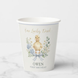 One Lucky Duck Foto Första Födelsedags Pappersmugg