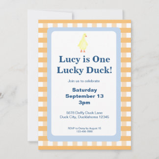 One Lucky Duck Invitation Template (Orange) Inbjudningar