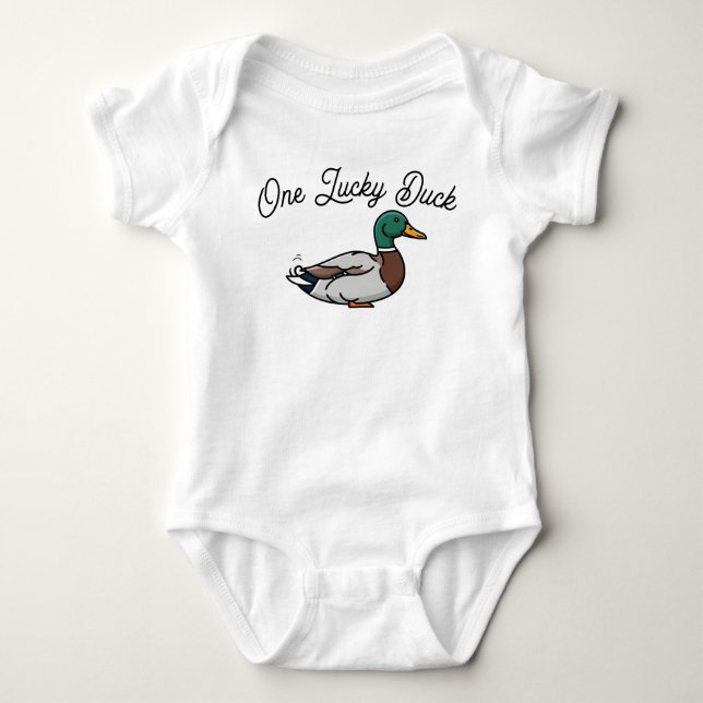 One Lucky Duck myskand kroppstroj T Shirt (Framsida)