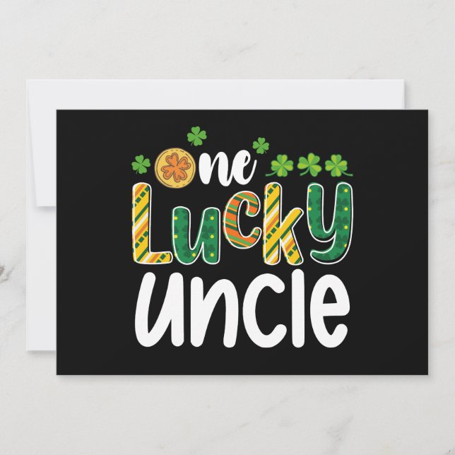 One Lucky farbror Matching Family St patrick's day Inbjudningar (Framsida)