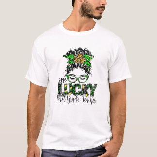 One Lucky First Grade Teacher St Patrick Day Teach T Shirt