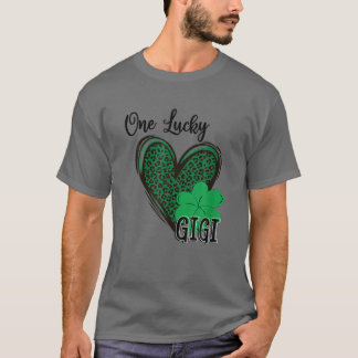 One Lucky Gigi Leopard Heart St Patrick’S Day T Shirt