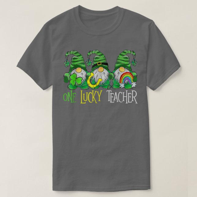 One Lucky Gnomes Teacher St patricks day Gnomes Te T Shirt (Design framsida)