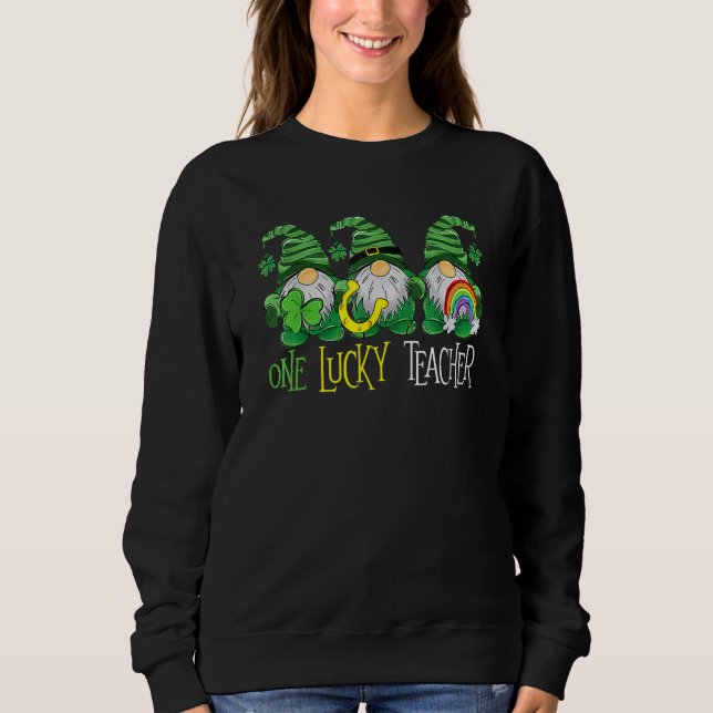 One Lucky Gnomes Teacher St Patricks Day Gnomes Te T Shirt (Framsida)