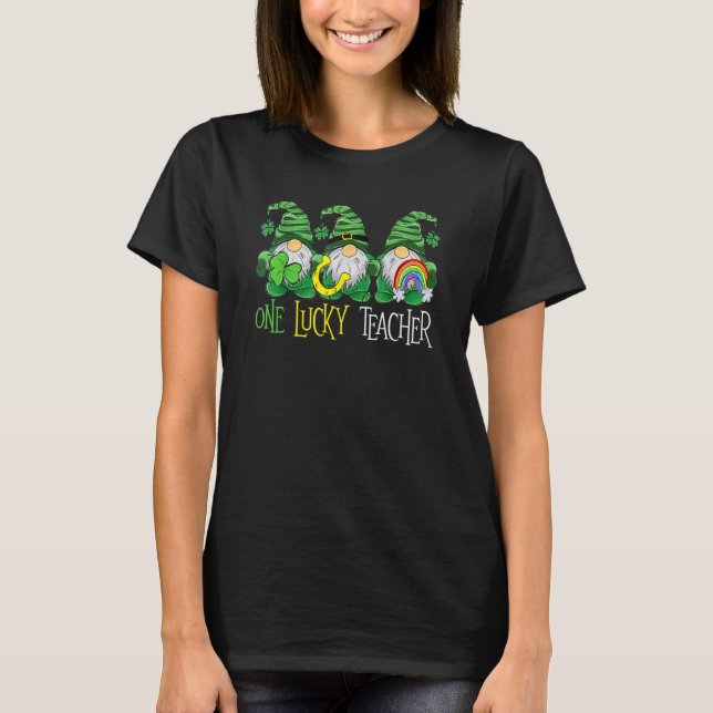 One Lucky Gnomes Teacher St Patricks Day Gnomes Te T Shirt (Framsida)