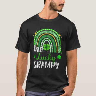 One Lucky Grampy Leopard Skriv ut Rainbow St Patri T Shirt