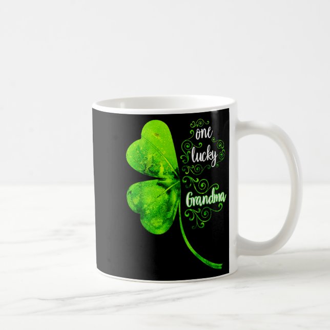 One Lucky Grandma Shamrock Grandma St Patricks Day Kaffemugg (Höger)