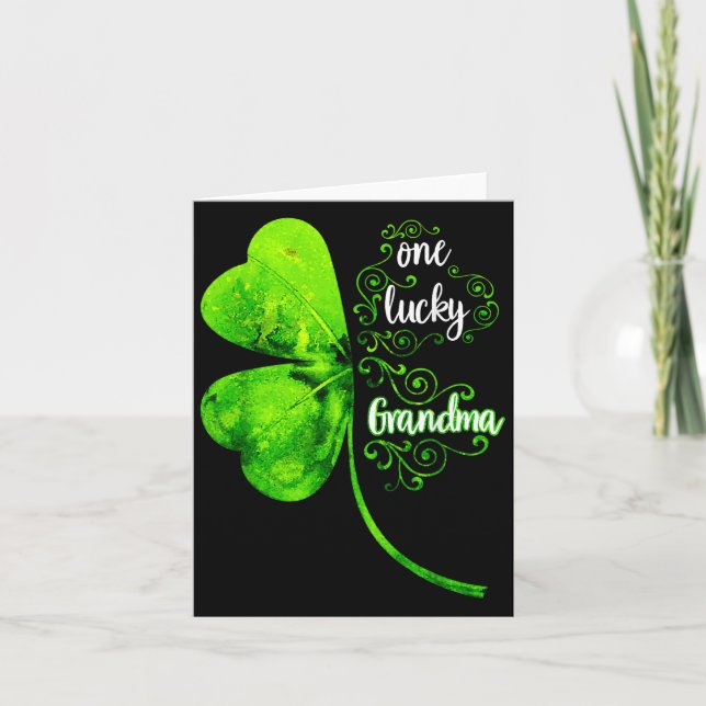 One Lucky Grandma Shamrock Grandma St Patricks Day Kort (Framsida)