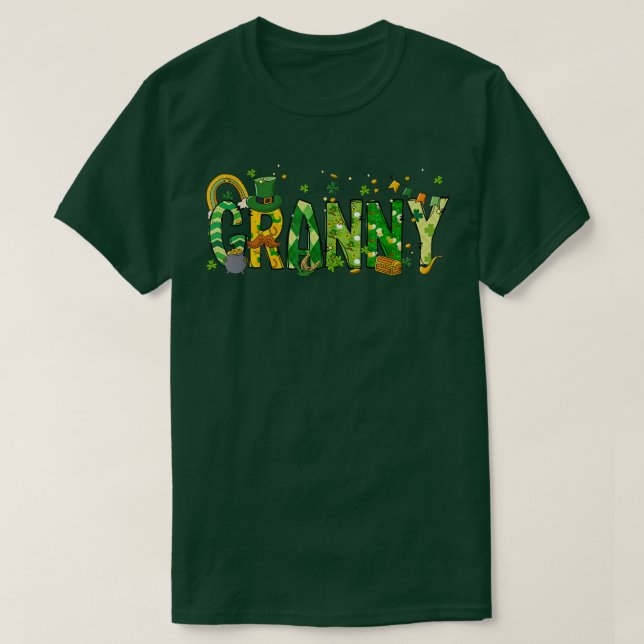 One Lucky Granny St patrick's day Irish Granny Sha T Shirt (Design framsida)