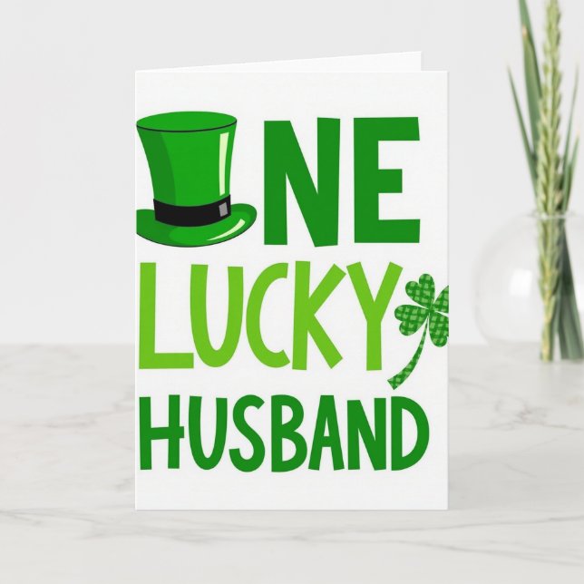 One Lucky Husband St Patricks Card Kort (Framsida)